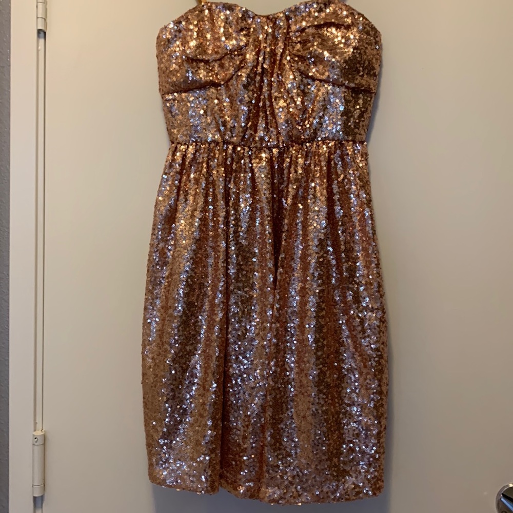 NWT Soloists Strapless Sequence Dress